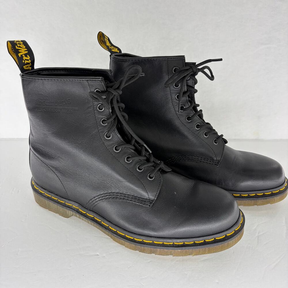 Dr. Martens 1460 Black Leather 8-Eye Boots Men's 12 AirWair Bouncing Soles